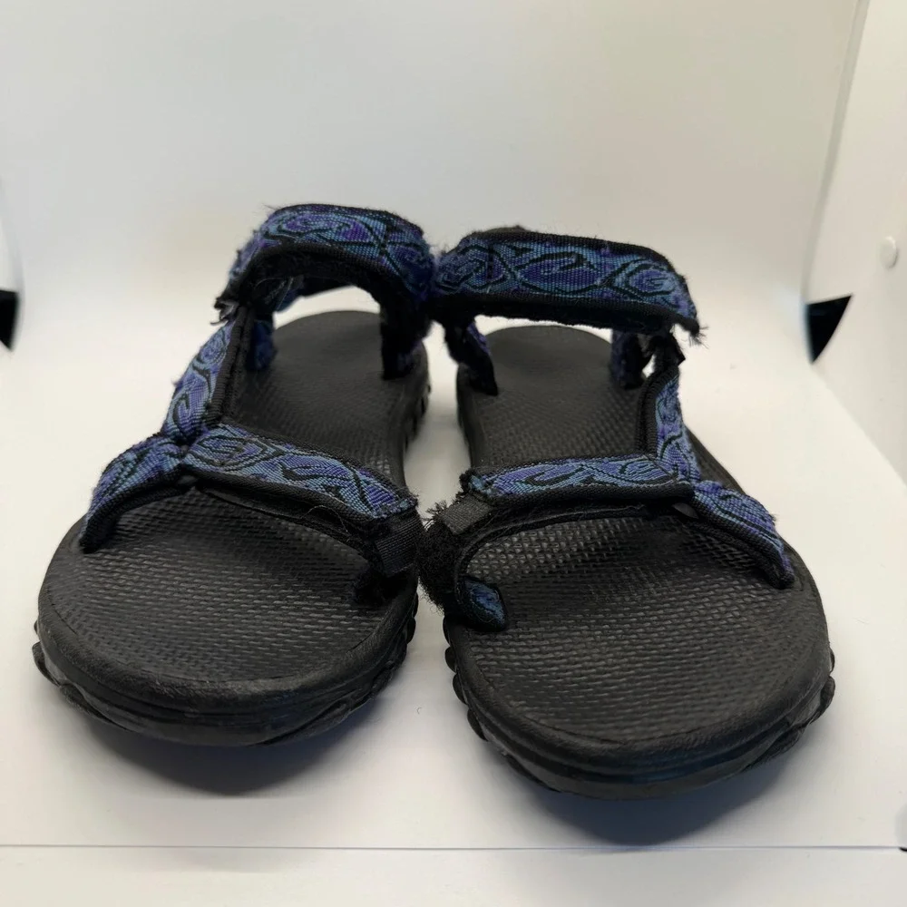 Teva Sandals Mens 8 Purple Blue Geometric Strappy Hiking Water Shoes Vintage